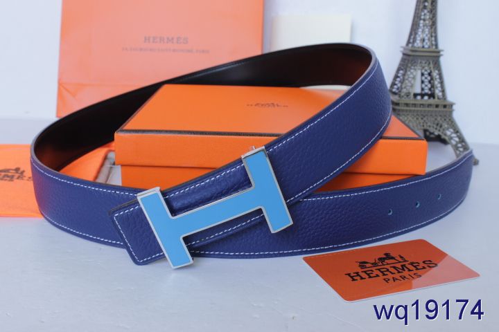 Stylish Blue Belt Hermes Mens with Light Blue H Buckle Inexpensi